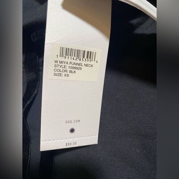 NWT Women’s UGG MIYA FUNNEL NECK CROP SWEATER XS BLACK - Picture 5 of 5